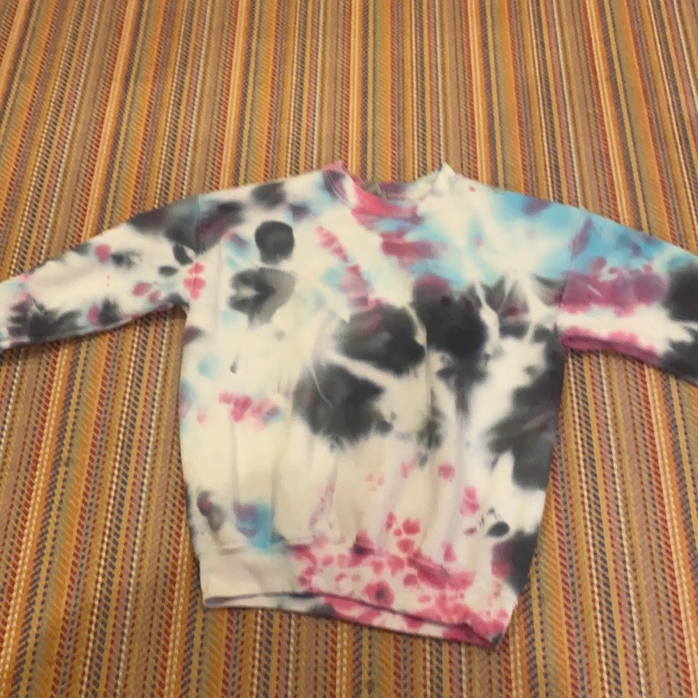 tie die sweatshirt unisex blue pink black